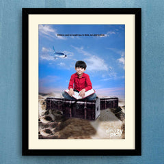 Kid With Aeroplane Print Poster