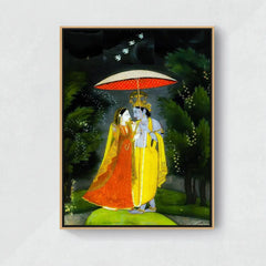 Kangra Miniature Painting- Canvas Float Frame-18"X24"