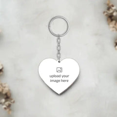 Acrylic Personalized Photo Heart Shape Keychain (Front & Back)