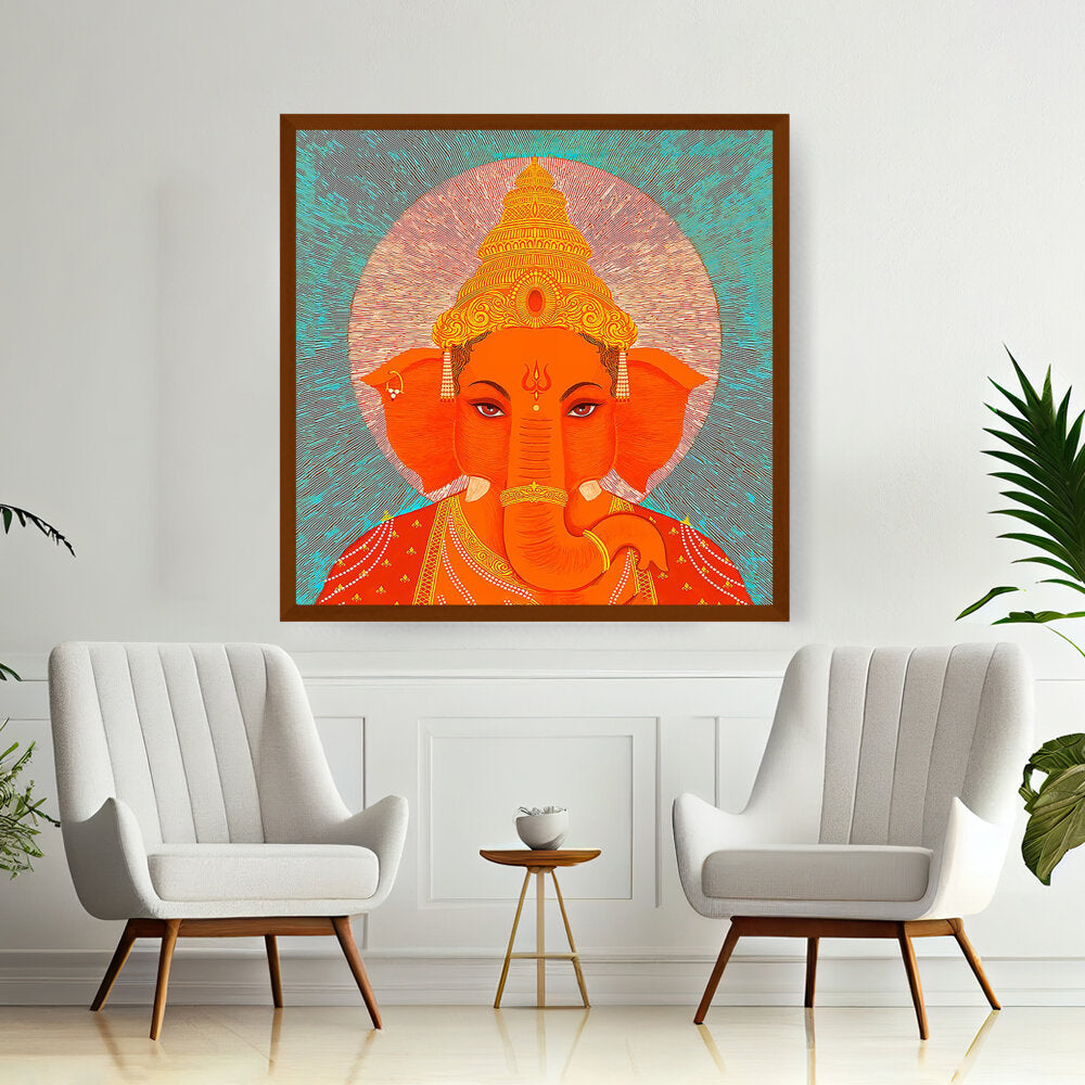 Picasoul - Artist - Ganesha - Framed Canvas