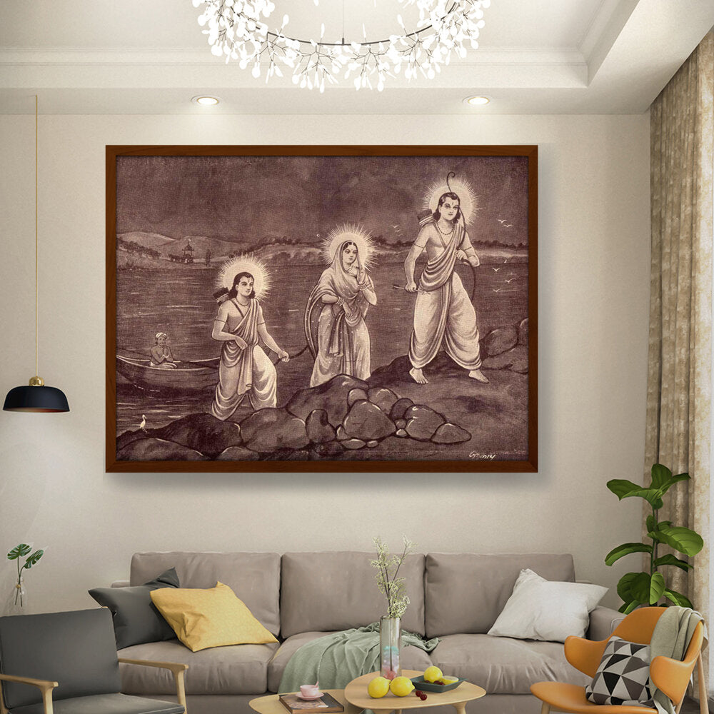 Picasoul - Artist - Rama With Sita And Laxman - Framed Canvas