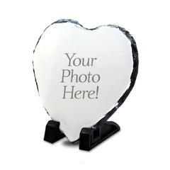 Heart Shape Rock Personalized Photo Frame - Elegance in Stone