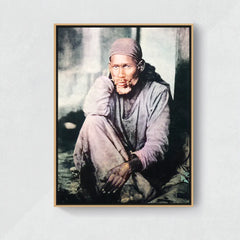 Sai-Baba-Color Photo- Canvas Float Frame-18"X24"