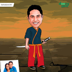 Samurai Caricature Art