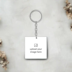 Acrylic Personalized Photo Square Shape Keychain (Front & Back)