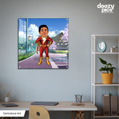 Avengers Shazam as a Kid Caricature Art
