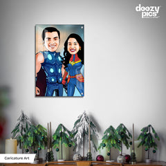 Thor Couple Caricature Art