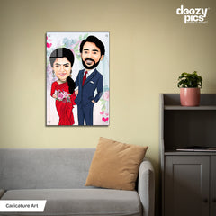 Newly Married Couple Caricature