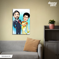 Modern Couple Caricature Art