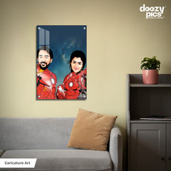 Iron Man Couple Caricature Art