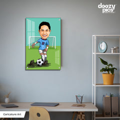 Football Player Caricature Art