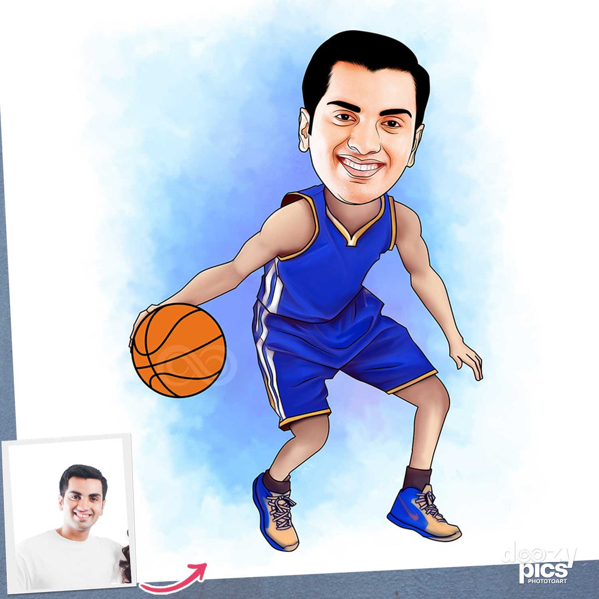 Basketball Player Caricature Art