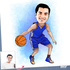 Basketball Player Caricature Art