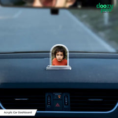 Acrylic Personalized Halfpill Shape Car Dashboard Photo Stand (Front & Back)