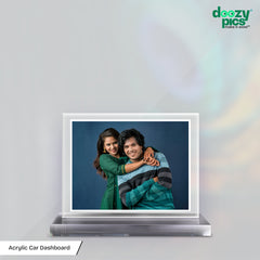 Acrylic Personalized Landscape Shape Car Dashboard Photo Stand (Front & Back)