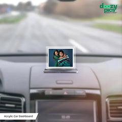 Acrylic Personalized Landscape Shape Car Dashboard Photo Stand (Front & Back)