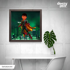 Avengers Superman as a Kid Caricature Art