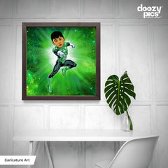 Avengers Green lantern as a Kid Caricature Art