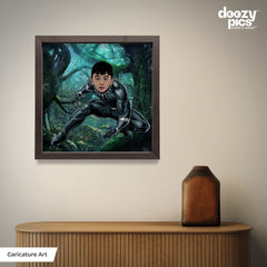 Avengers Black Panther as a Kid Caricature Art