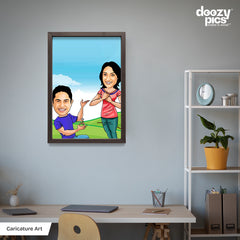 Proposing Couple Caricature Art
