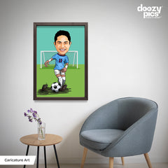 Football Player Caricature Art