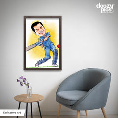 Cricketer Caricature Art