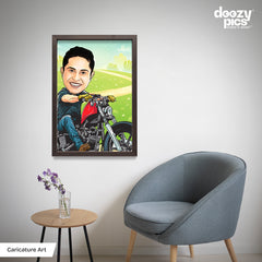 Bike Rider Caricature Art