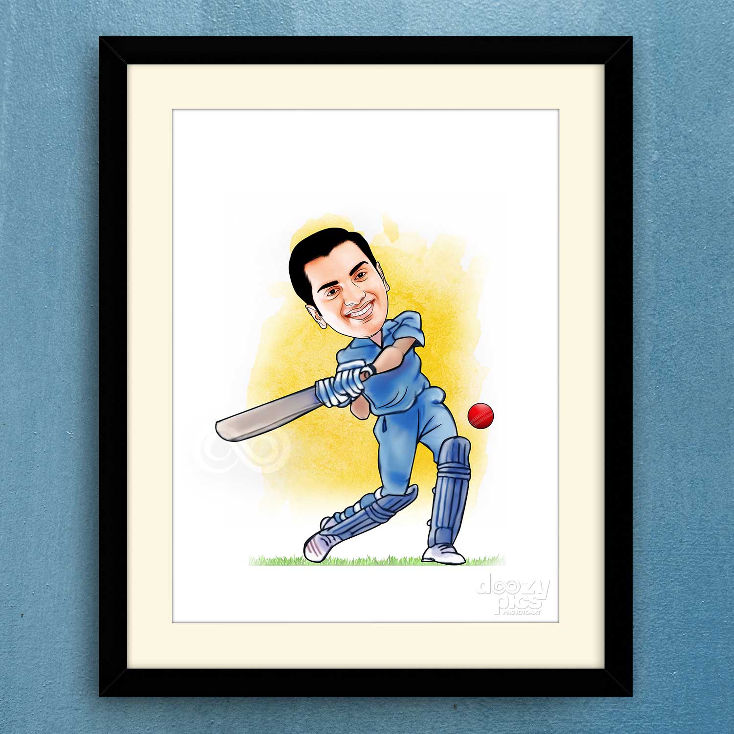 Cricketer Caricature Art