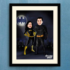 Dark Knight Batman Couple Caricature