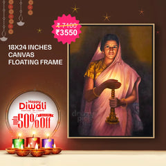 Glow of Hope SL Haldankar - Canvas Float Frame-18"X24"