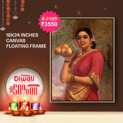 The Maharashtrian Lady - Canvas Float Frame-18"X24"