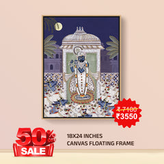 Shrinathji-Pichwai Art- Canvas Float Frame-18"X24"