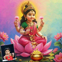 Personalized Imaginary Art : Baby Girl As Laxmi Divine Look