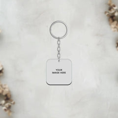 Acrylic Personalized Photo Square round corner Keychain (Front & Back)