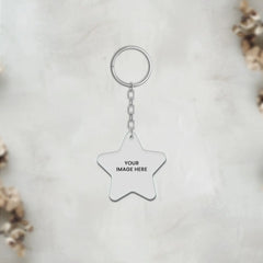 Acrylic Personalized Photo Star Shape Keychain (Front & Back)