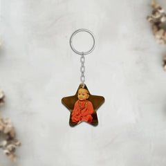 Acrylic Personalized Photo Star Shape Keychain (Front & Back)