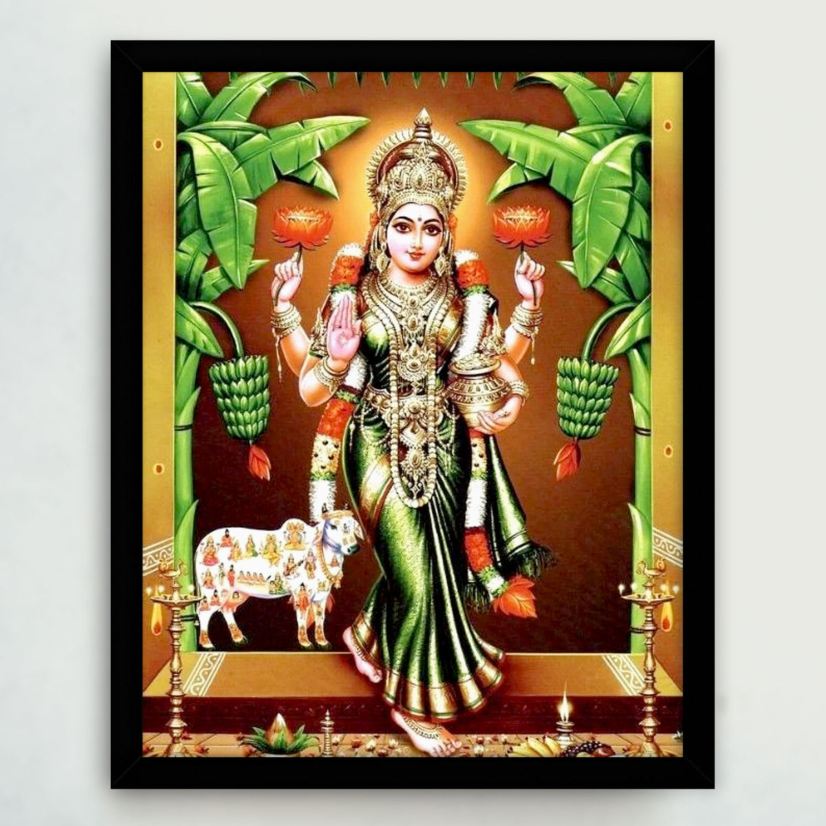 Gruha Lakshmi Devi Photo Laxmi Devi Photo Framed Wall Art Print