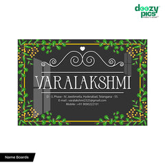 Elegant Green Leaf Acrylic Name Board