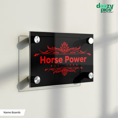 Bold Red & Black Acrylic Name Board