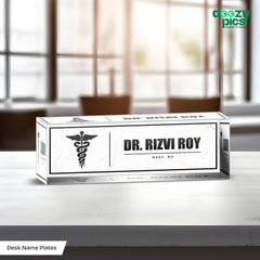 Premium Acrylic Doctor Desk Name Plate – 25MM Thick
