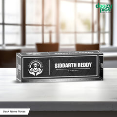 Premium Acrylic Desk Name Plate – 25MM Thick | Principal