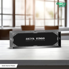 Premium Acrylic Desk Name Plate – 25MM Thick | Advocate