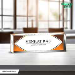 Premium Acrylic Desk Name Plate – 25MM Thick | Assistant Manager