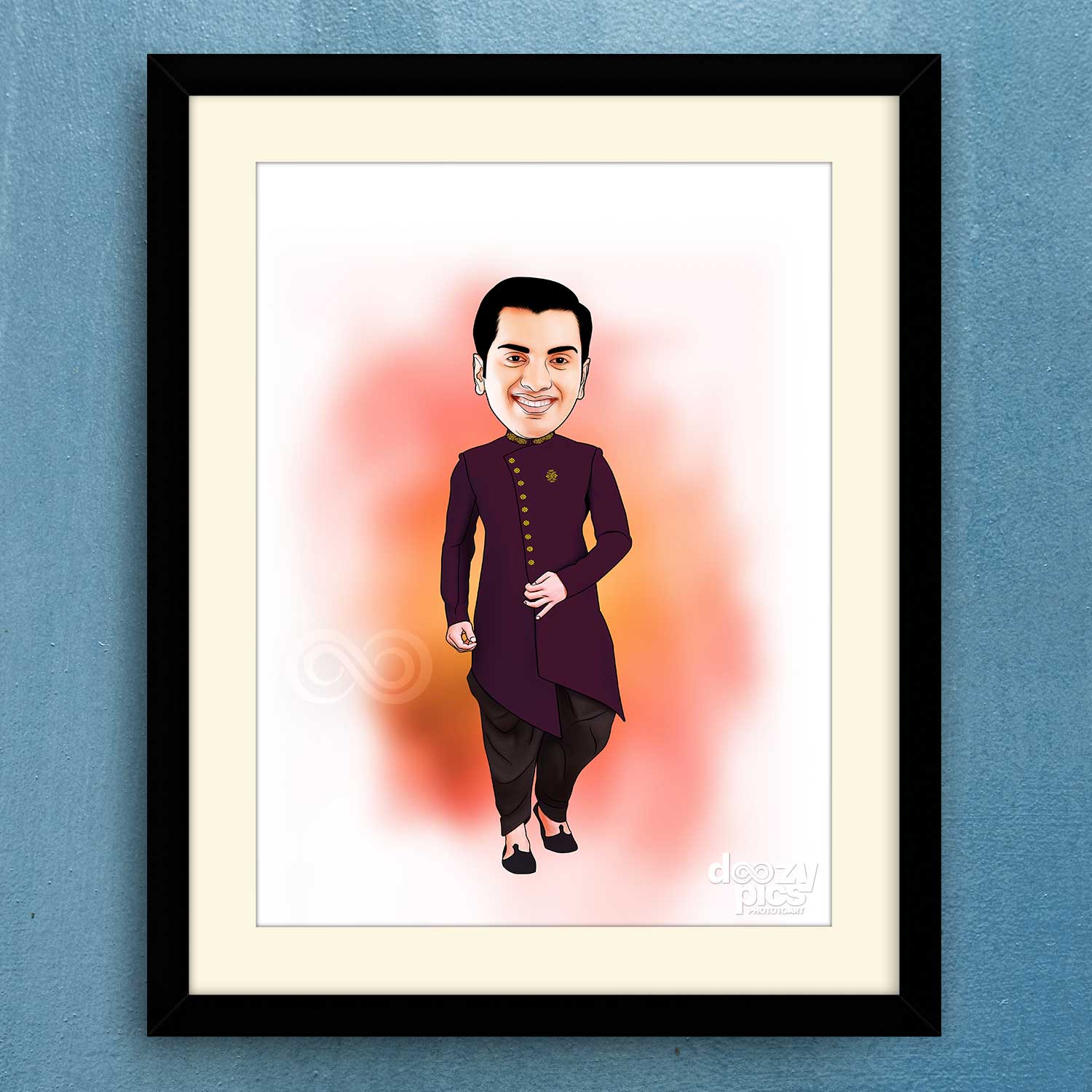 North Indian Men Traditional Caricature