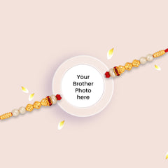 Personalized Circle-Shaped Acrylic Rakhi & Custom Sipper Bottle Combo Gift for Brother