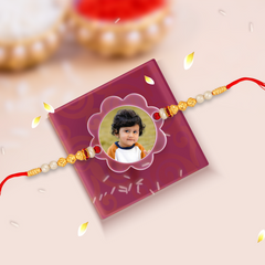 Personalized Floral-Shaped Acrylic Rakhi & Custom Sipper Bottle Combo Gift for Brother