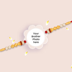 Personalized Floral-Shaped Acrylic Rakhi & Custom Sipper Bottle Combo Gift for Brother