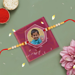 Acrylic Photo Rakhi with Photo – Hexagon Shape - Personalized Gift for Brother