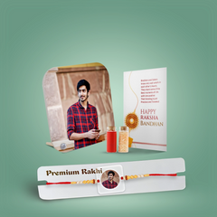 Personalized Acrylic  Rounded Square Rakhi &  Rounded Square Combo for Brother