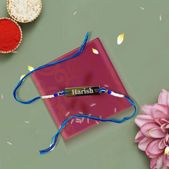 Metal Rakhi with Name – Eye Evil Band – Personalized Gift for Brother